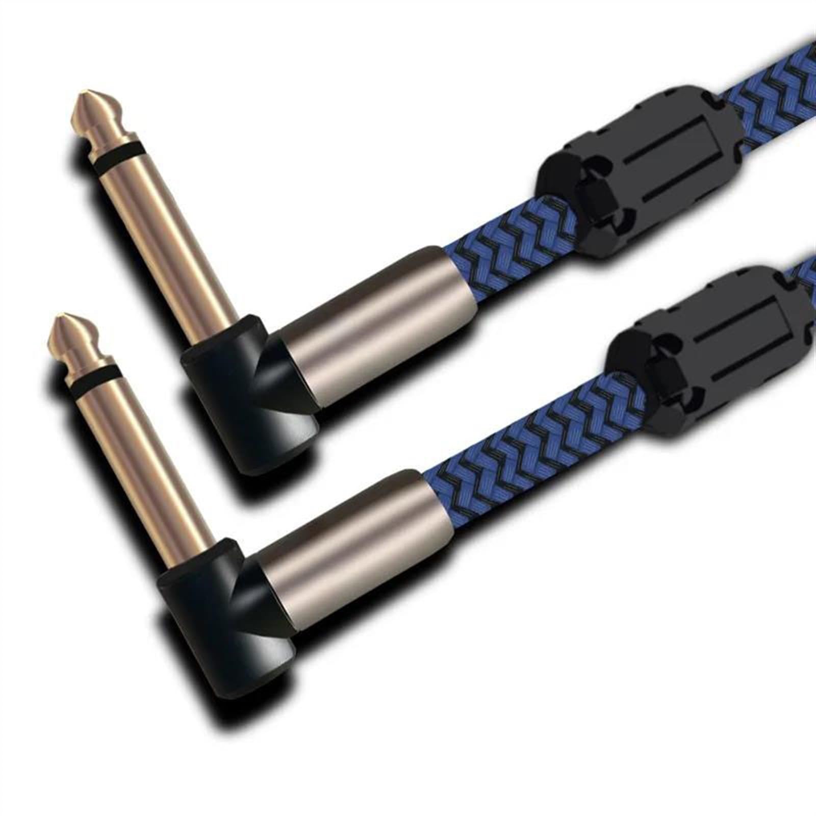 Cavo Strumento per Chitarra Cavo Premium Da 6,35 Mm Maschio A Maschio Per Chitarra Elettrica, Cavo Jack TS Da 1/4 Di Pollice A Jack Angolare(Blue,1meter)