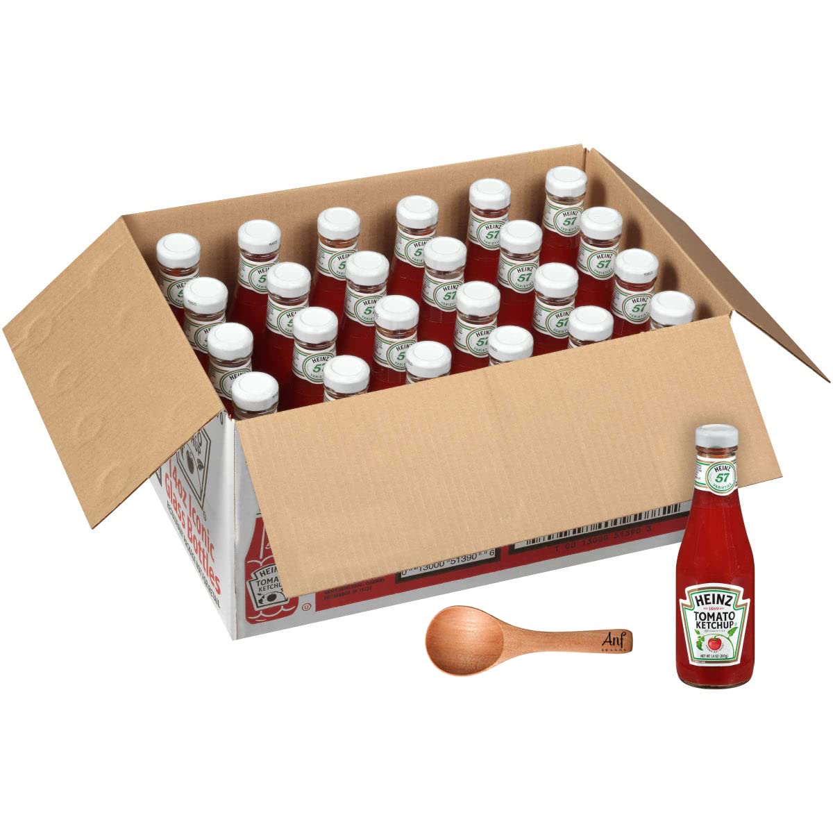 (24 Pack) Heinz Glass Ketchup Bottle 14 Oz and ANF Brands