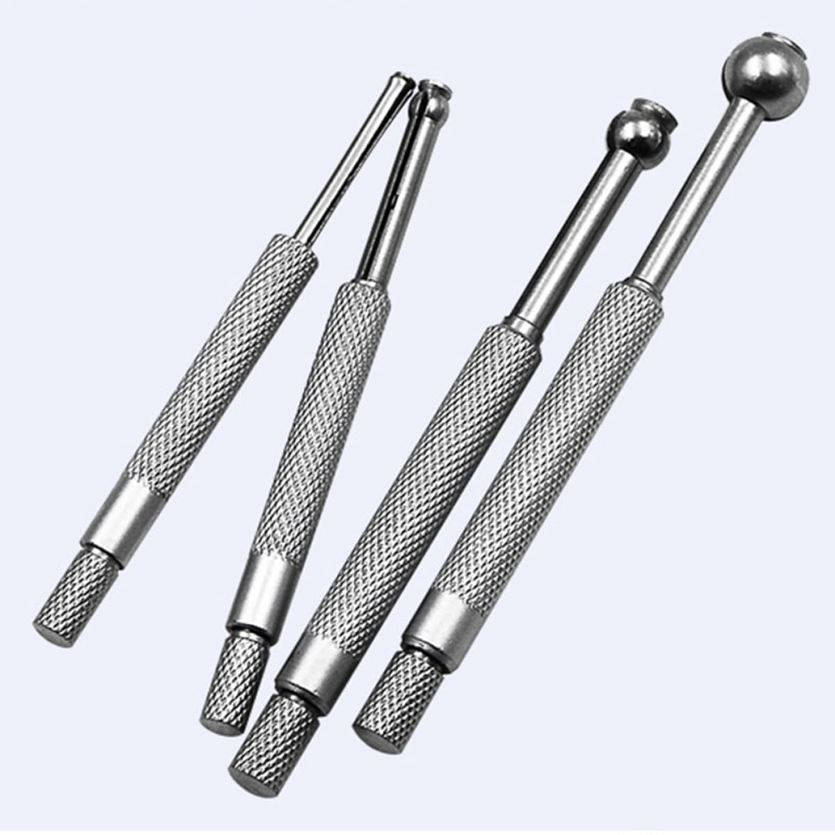 POPETPOP Jeu de 4 Jauges D'alésage Télescopiques en Métal Argenté, Forme Sphérique, pour Trous de 3 à 14 Mm, Extra Longues pour Mesures Profondes Micromètre Extérieur