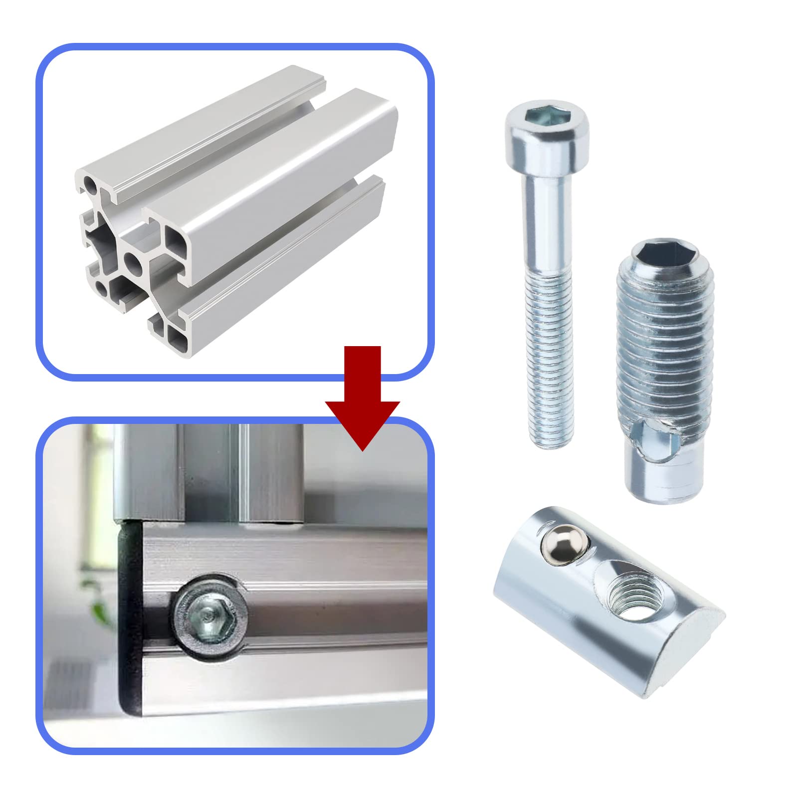 Connettori automatici 12PCS per 4040 Serie di profili in alluminio scanalatura 8 in acciaio al carbonio connettori di forma di ricambio nastro
