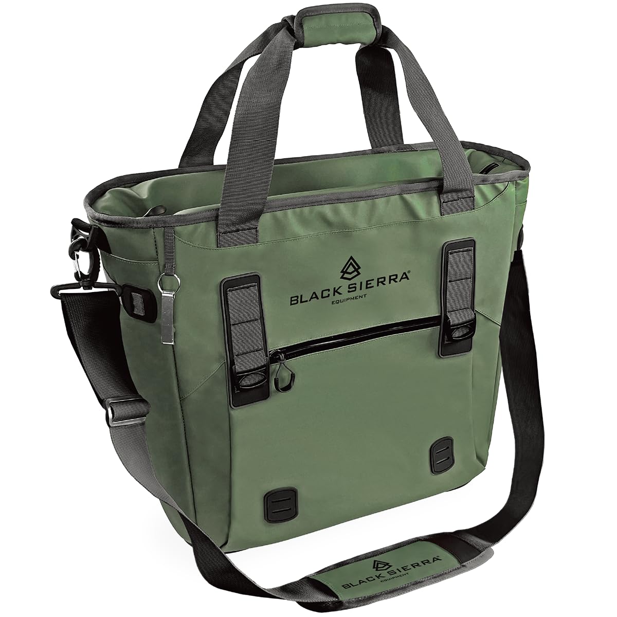 Black Sierra XL 40 Can Cooler Tote w/Shoulder Straps, Heavy Duty Waterproof/Leakproof Cooler Bag, Soft Sided with 1" Thick Insulation, Keep Your Food Cold for Days at The Beach, Camping, Travel