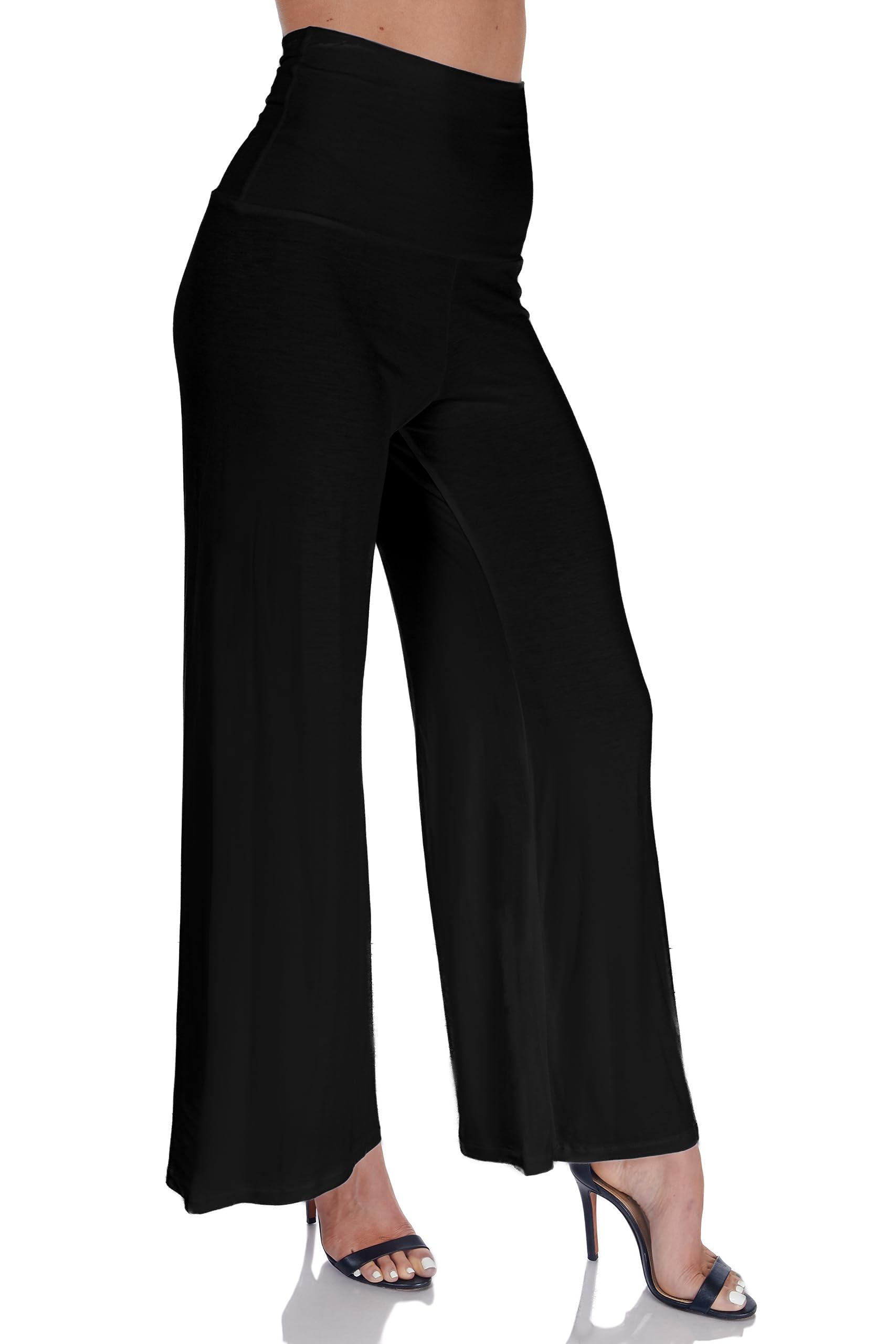 Simply Ravishing Womens Casual Solid High Waist Palazzo Pants Size S-5X