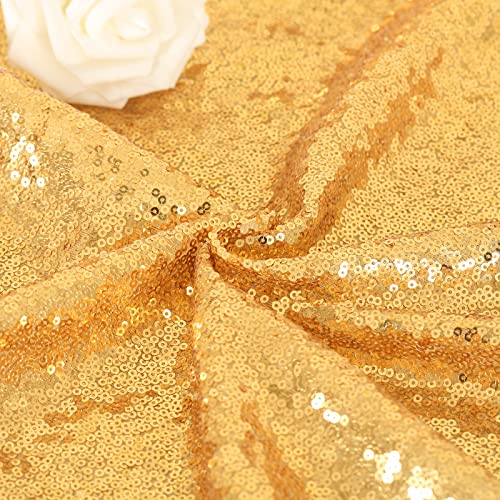Image of B-COOL Gold Sequin Tablecloth Birthday Table Cloths for Parties Rectangle Wedding Tablecloth Sparkly Sequin Fabric Tablecloth Christmas 90x90inches
