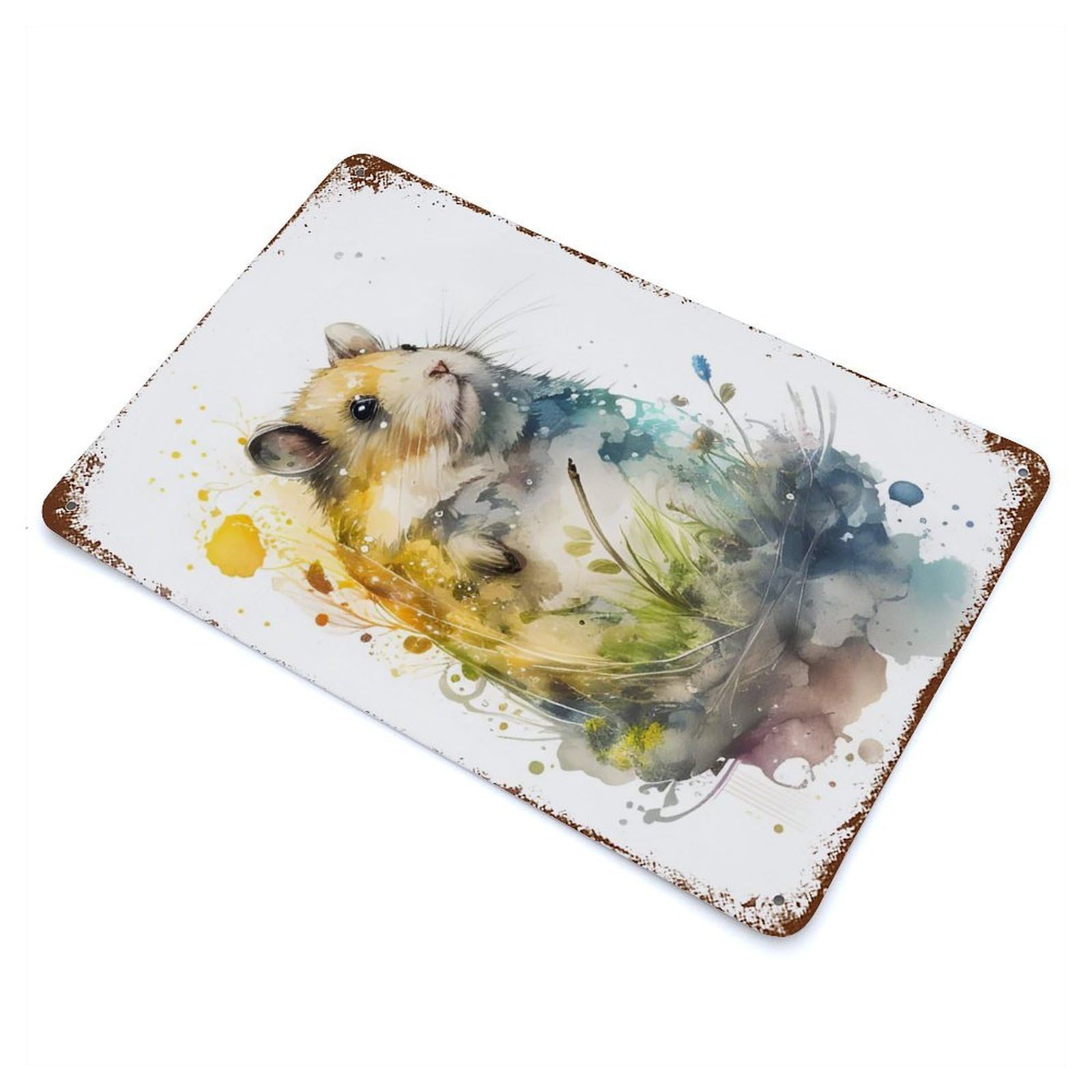 Guinea Pig 11.8"x7.9" Weathered Tin Sign, Rustic Home Decor for Living Room, Hallway And Home Decor