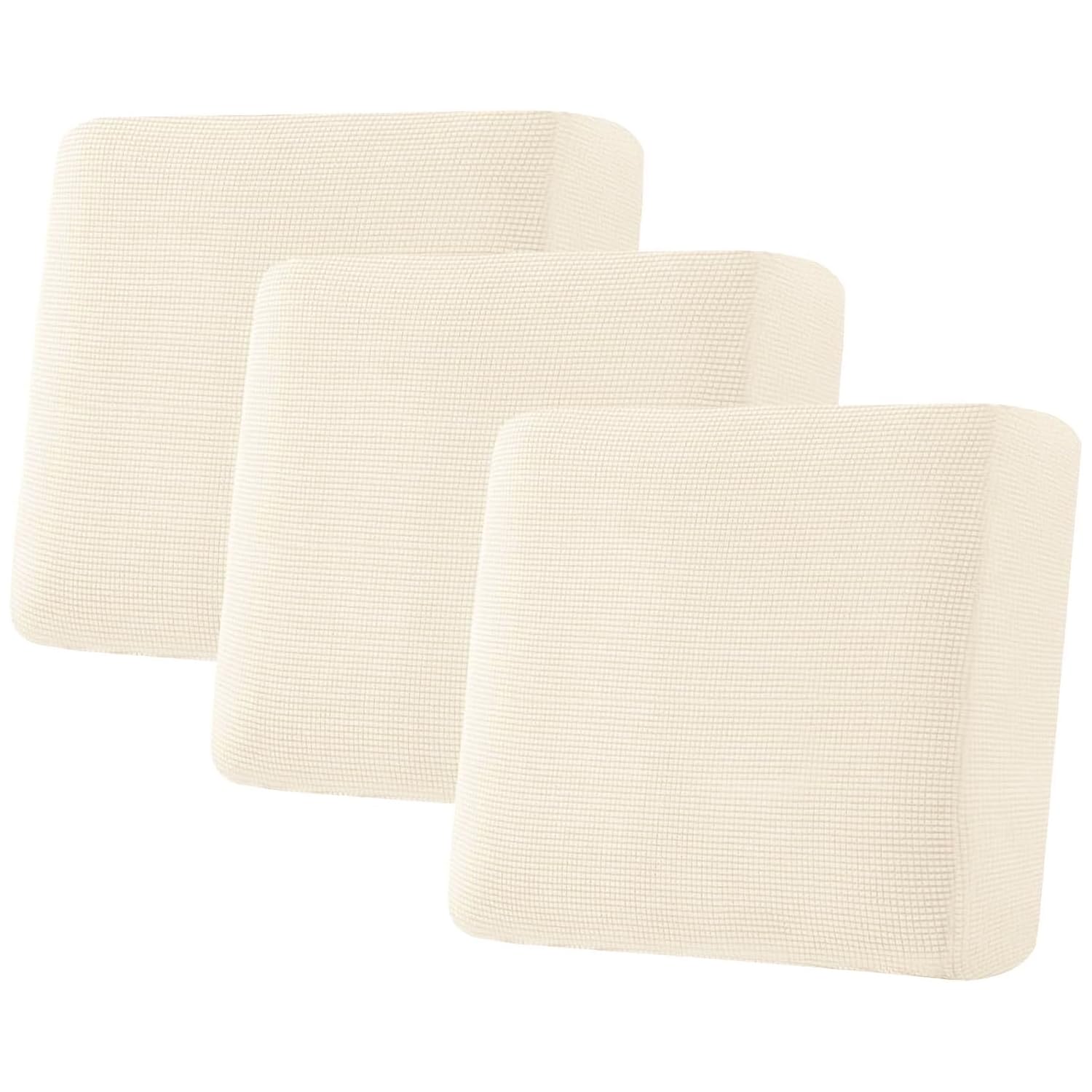 H.VERSAILTEX Super Stretch Individual Seat Sofa Covers Couch Slipcover Sets Thick Jacquard Textured Twill Fabric (3 Piece XL Sofa Cushion Covers,