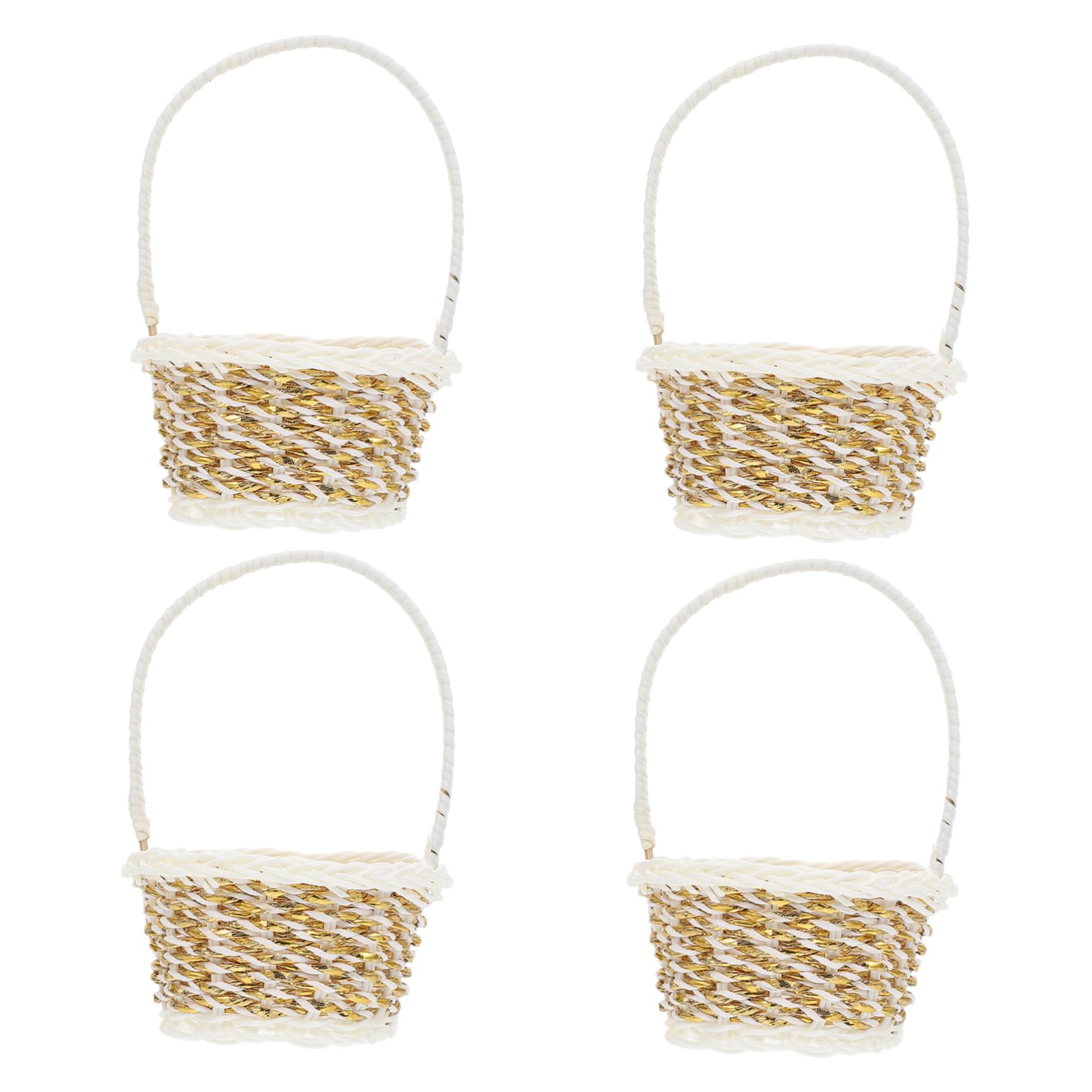 HOOTNEE 4Pcs Hand Woven Basket for Flower Arrangements Stylish Portable Storage Baskets for Home Decor Elegant Indoor Decoration Design
