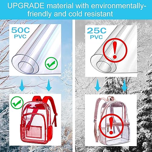 Image of AGSDON Clear Backpack, Heavy Duty Transparent Bookbag, See Through PVC Backpacks for Women Men