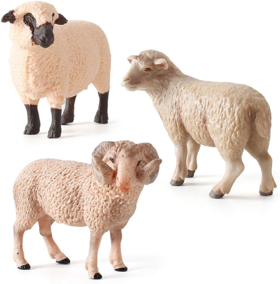 Kisangel Simulated Sheep Ornaments - Realistic Plastic Farm Sheep Model for Home Decor and Educational Play 3 34 X 2 55 X 1 10 Inch - Image 6