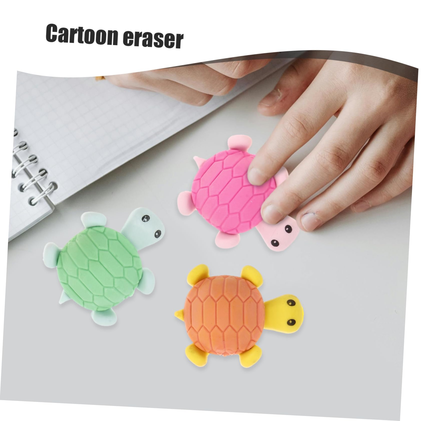 Gomme Scolaire en Caoutchouc Forme Tortue Créative 24 Pièces pour Étudiants et Designers Fournitures Dessin Écriture