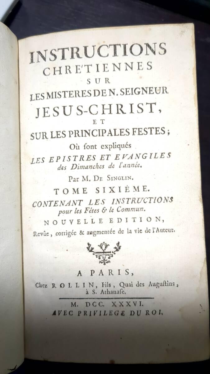 アンティーク 洋書 フランス語 1736年