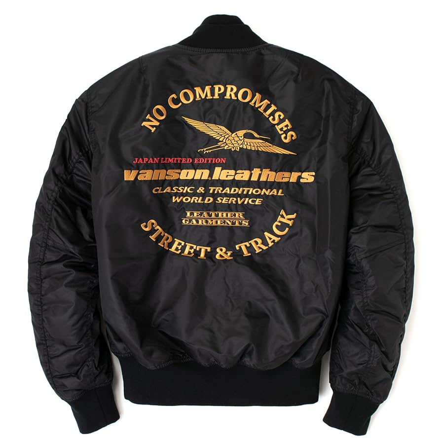 VANSON バンソン/MA-1/ミリタリーブルゾン/バイクウェア/M VANSON（バンソン） メンズ ジャケット バイク プロテクター MA-1 防風