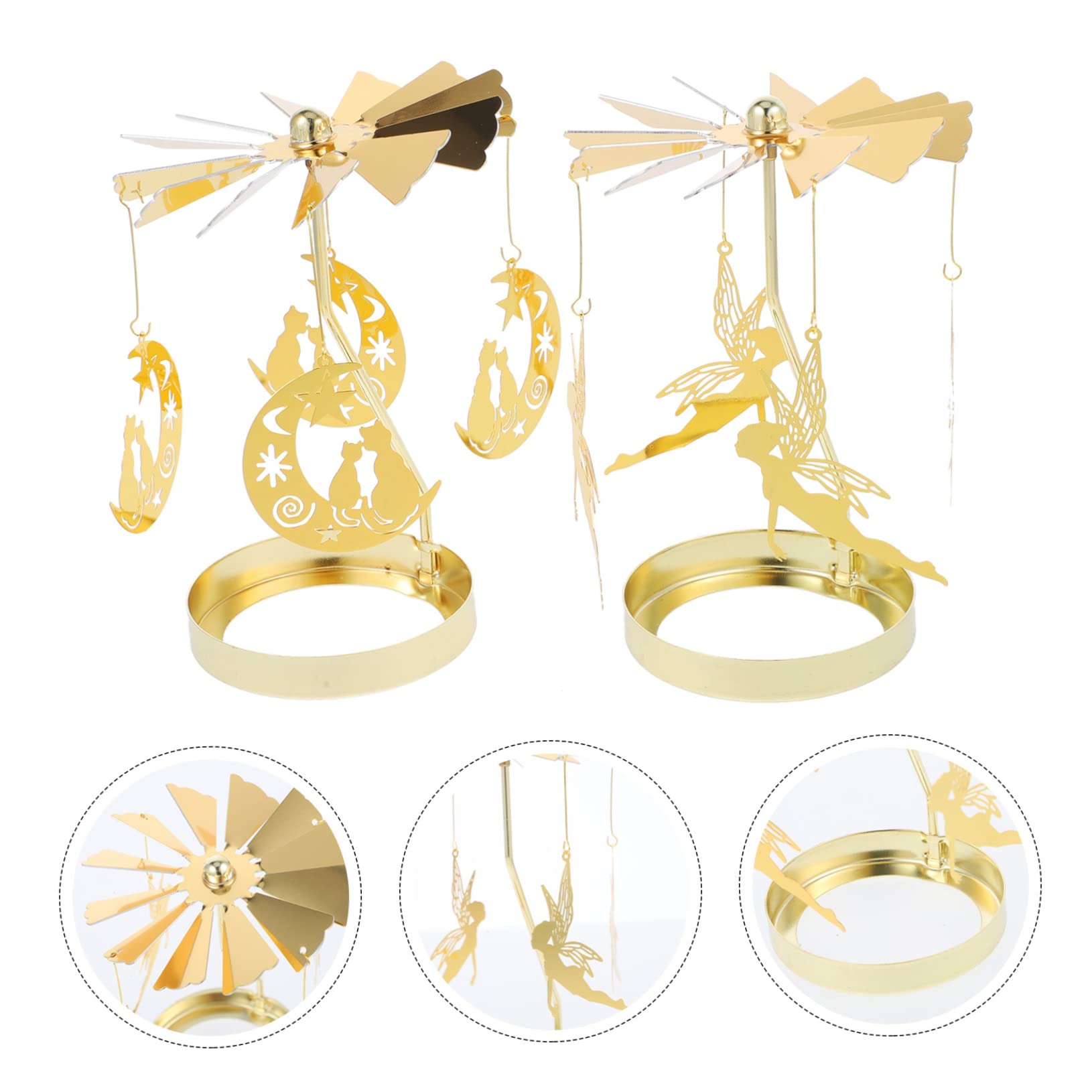 BESPORTBLE 6pezzi Portacandele Rotanti Metallo Candela Per Decorazioni Natalizie e Feste Design e Leggero e Ufficio