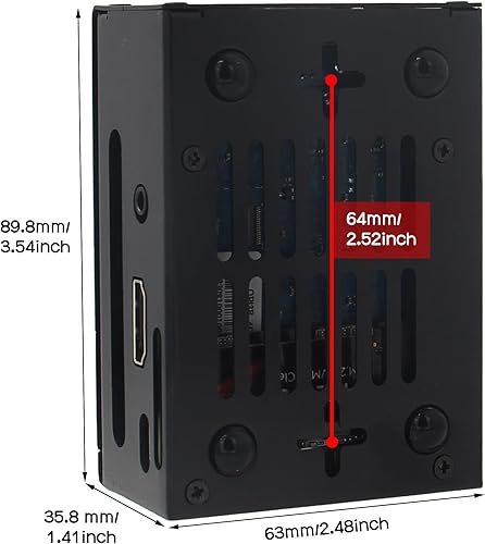 Miniatura 7 de Funda naranja Pi 3B (N510), carcasa de metal con ventilador de refrigeración de 5 V 3010 y 3 disipadores de calor de aluminio para Orange Pi 3B 2 GB