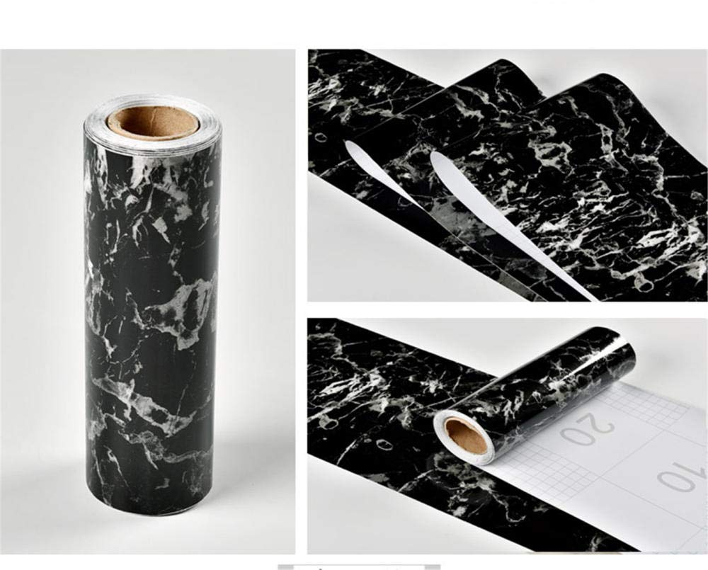 Frise de papier peint autocollant pour cuisine, chambre d'enfant - Noir - Amovible - Imperméable - PVC - 15 cm x 1000 cm