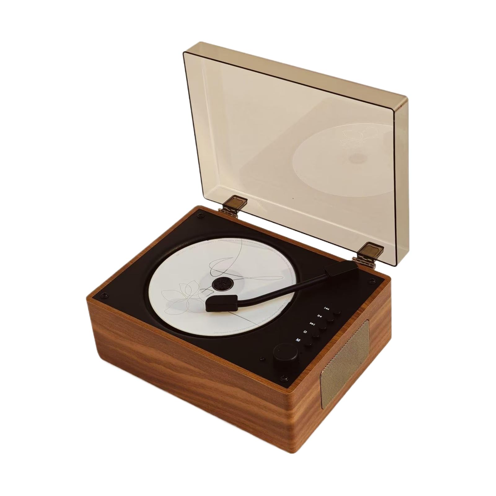 Lettore CD Bluetooth portatile per ascoltare la tua musica preferita ovunque. Design elegante e retrò. Batteria al litio integrata da 2000 mAh, marrone