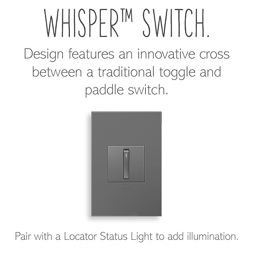 Miniatura 5 de Legrand adorne - Interruptor de luz de 3 vías de un solo polo de 15 amperios (con placa de pared, grafito, 1)