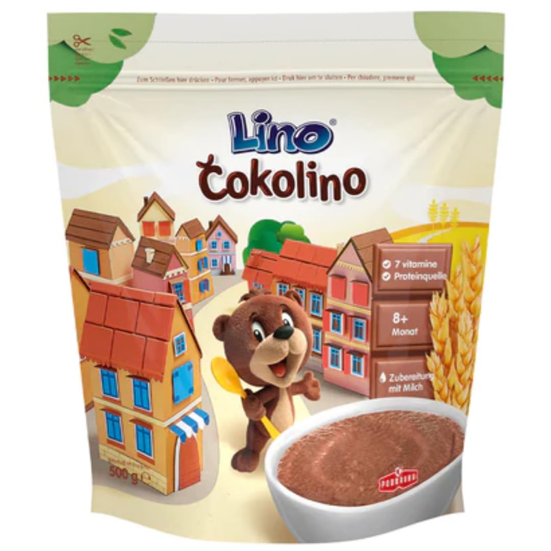 Lino Cokolino woreczek na owsiankę dla niemowląt, muesli, płatki kukurydziane, 500 g x 5 szt