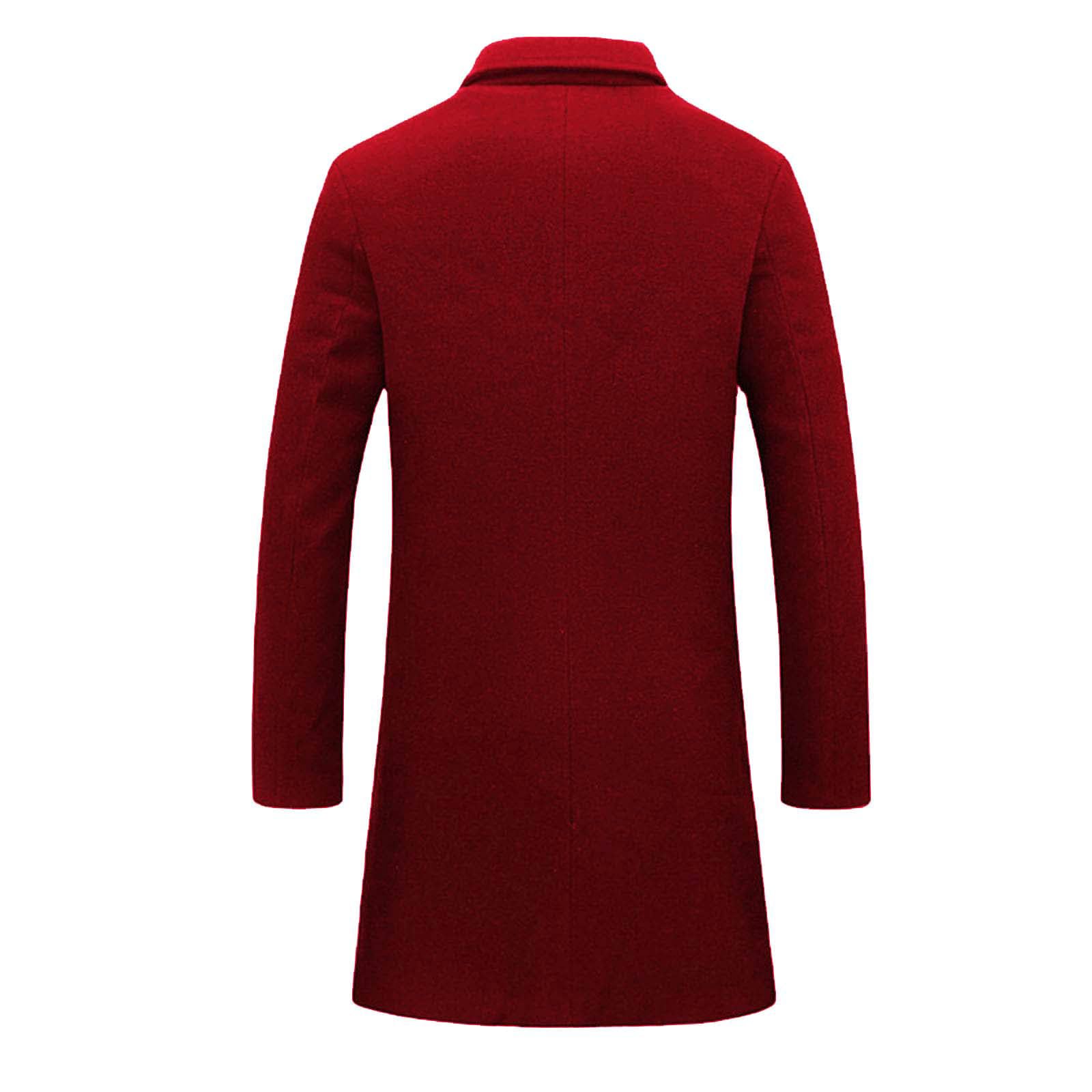 GREGG Cappotto da uomo con risvolto slim fit misto lana casual monopetto cappotto invernale classico da lavoro