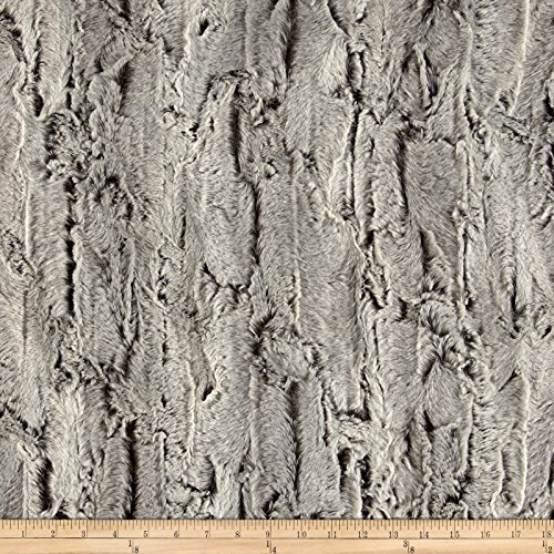 Shannon Minky Luxe Cuddle Silver Fox Sterling/Black, Fabric by the Yard
