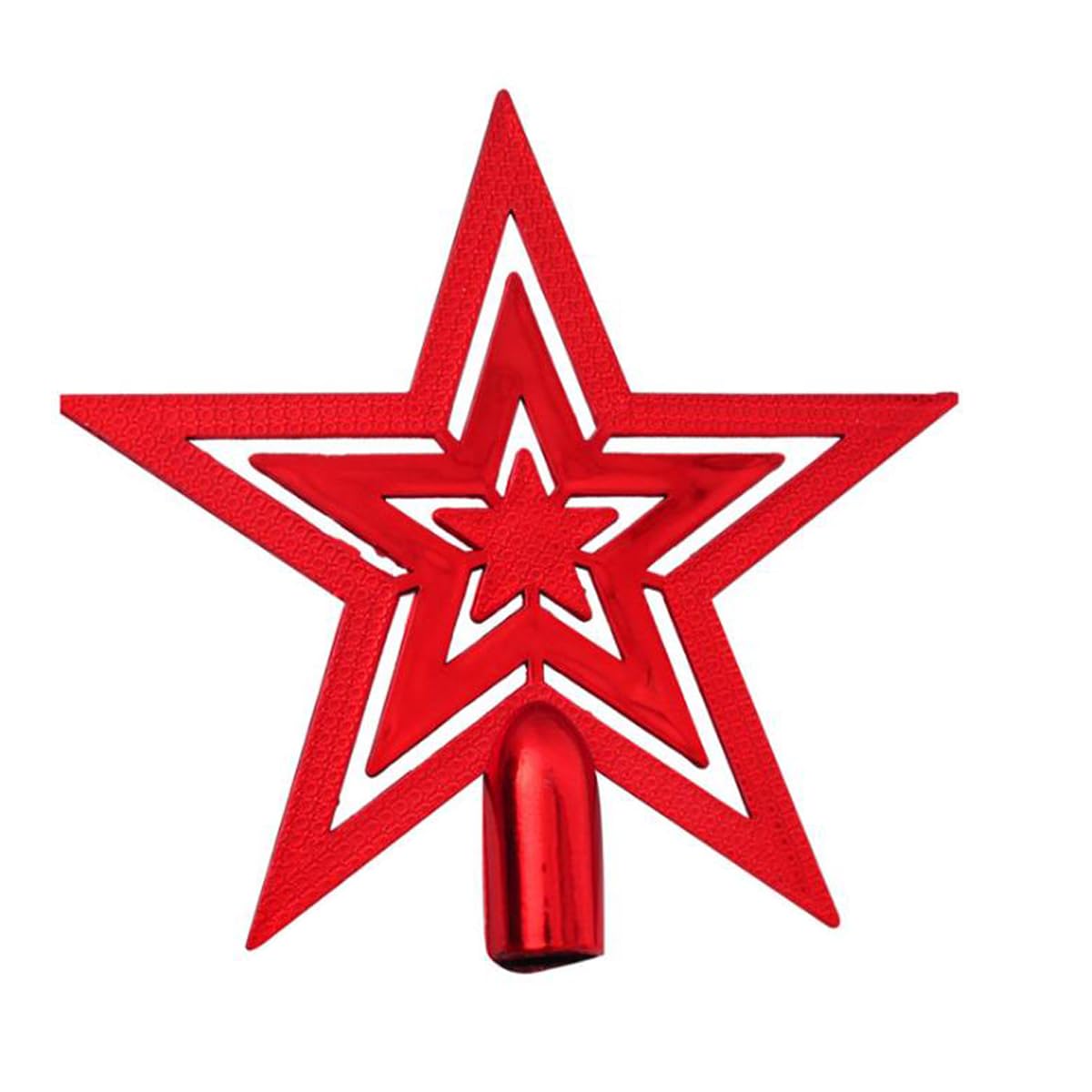 Dancepandas Glittered Christmas Tree Topper Star Treetop Hard Plastic for Christmas Tree(Red)