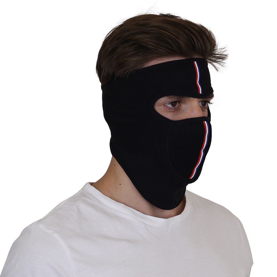 SOUL eTHICS Air Filter Mesh Breathable Pure Cotton Summer Full Face Mask for Biker, Face Protection Mask, Summer Face Cover, Winter, Dust Protection Mask, Helmet Mask for Bikers (Black Plain Mask)