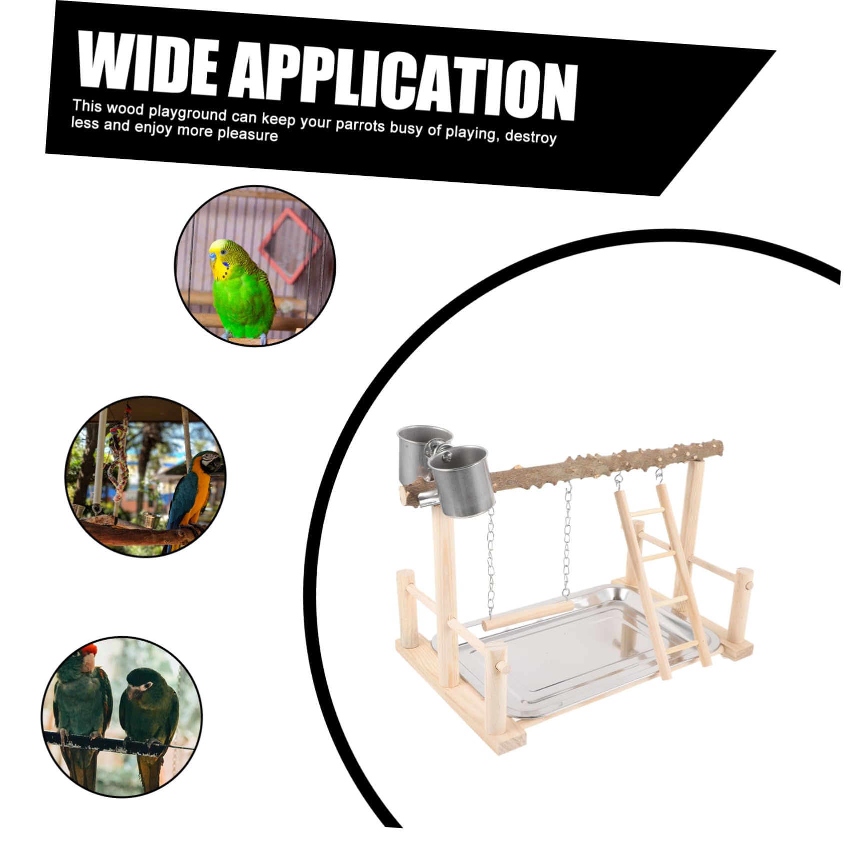 Kisangel Soporte para Loros de Madera Natural, Percha de Entrenamiento para Pájaros, Fomenta el Ejercicio y Alimentación, Adecuado para Aves Domésticas