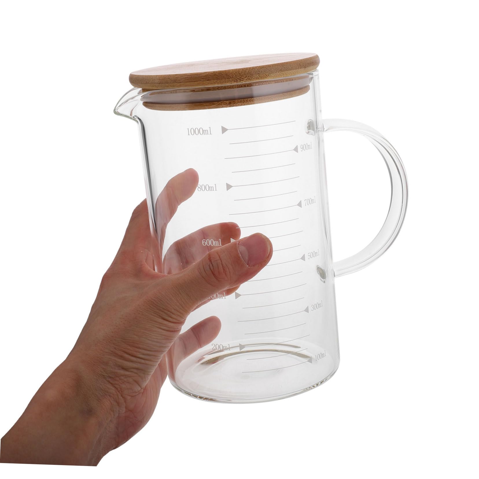 Bicchiere Graduato Con Manico e Coperchio Misurino Per Cucina Per Caffè Succo e Bevande Varie Misurazioni Accurate e Facile Da Riporre