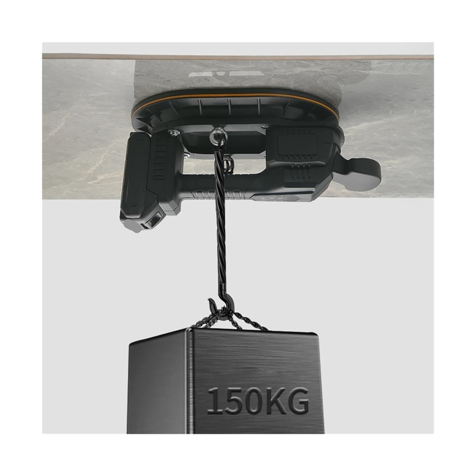 Ventosa de vacío, Ventosa de vacío eléctrica carga 150KG, elevador pesado, ventosas azulejos vidrio granito(With 1 Battery)