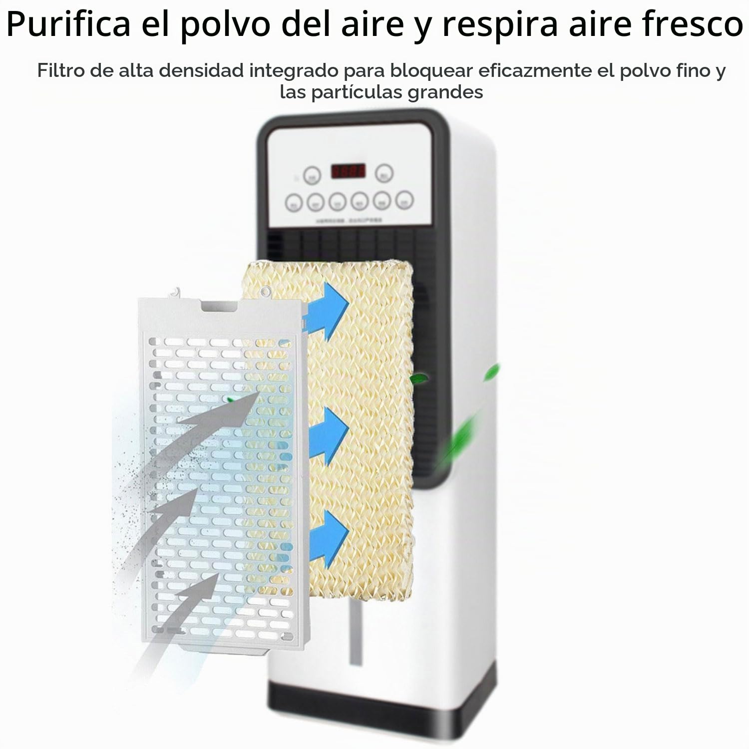 Aire Acondicionado Portatil Silencioso 3 en 1 Enfriador de Aire Evaporativo Sin Tubo Exterior 3L Tanque Agua 3 Velocidades Viento Temporizador 12H 120° Oscilación Ventilador de Enfriamiento