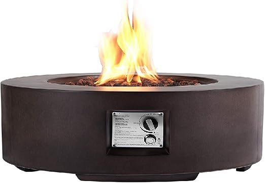AVAWING 30in Outdoor Propane Fire Pit, 50,000 BTU Auto-Ignition Gas Fire Table w/Weather-Resistant Pit Cover, Lava Rocks, CSA Certification