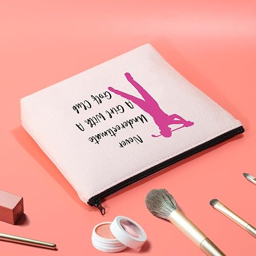 Miniatura 4 de JXGZSO Divertido regalo de golfista bolsa de cosméticos de golf nunca subestimes a una dama con un palo de golf bolsa de aseo bolsa de kit de