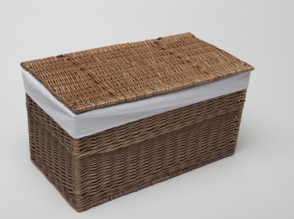 Storage Trunk Large 80cm Wicker Blanket Box Honey Lined Amazon.co.uk