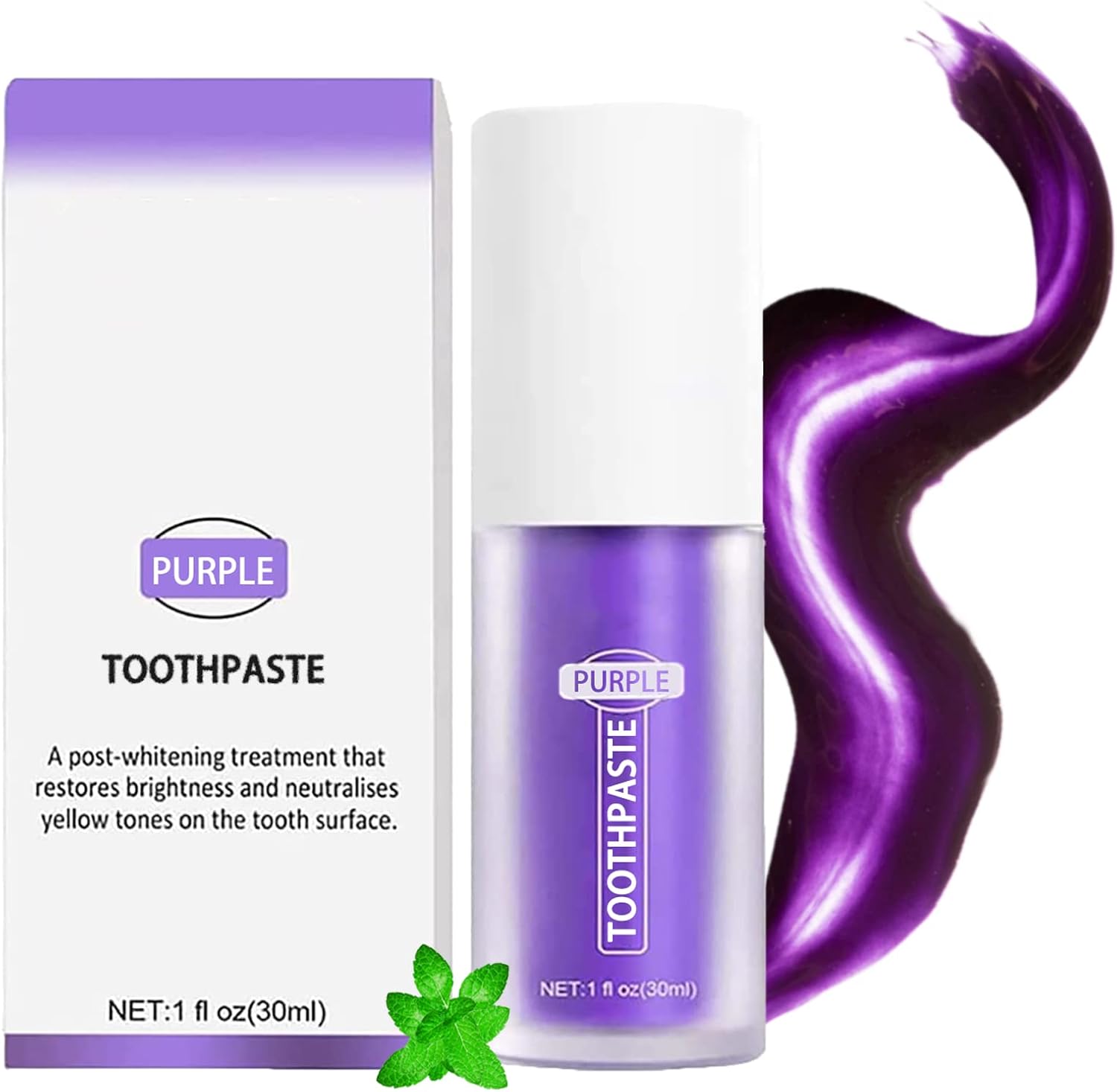 Purple Toothpaste for Teeth Whitening, Teeth Cleaning Toothpaste for