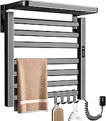 110V Toalheiro Termico, 7 Barras, Cabo de Alimentação de 1,2 M, Secador de Toalhas Eletrico, Aquecedor de Toalha para Banheiro, Aquecedor de Toalha, Toalheiro Eletrico, Secador de Toalha