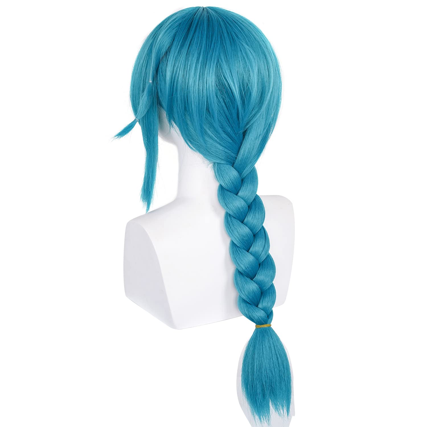Amazon.com : DAZCOS LOL Anime Powder Cosplay Wig Blue Braids Pigtails hair  with Bangs (Blue) : Beauty & Personal Care