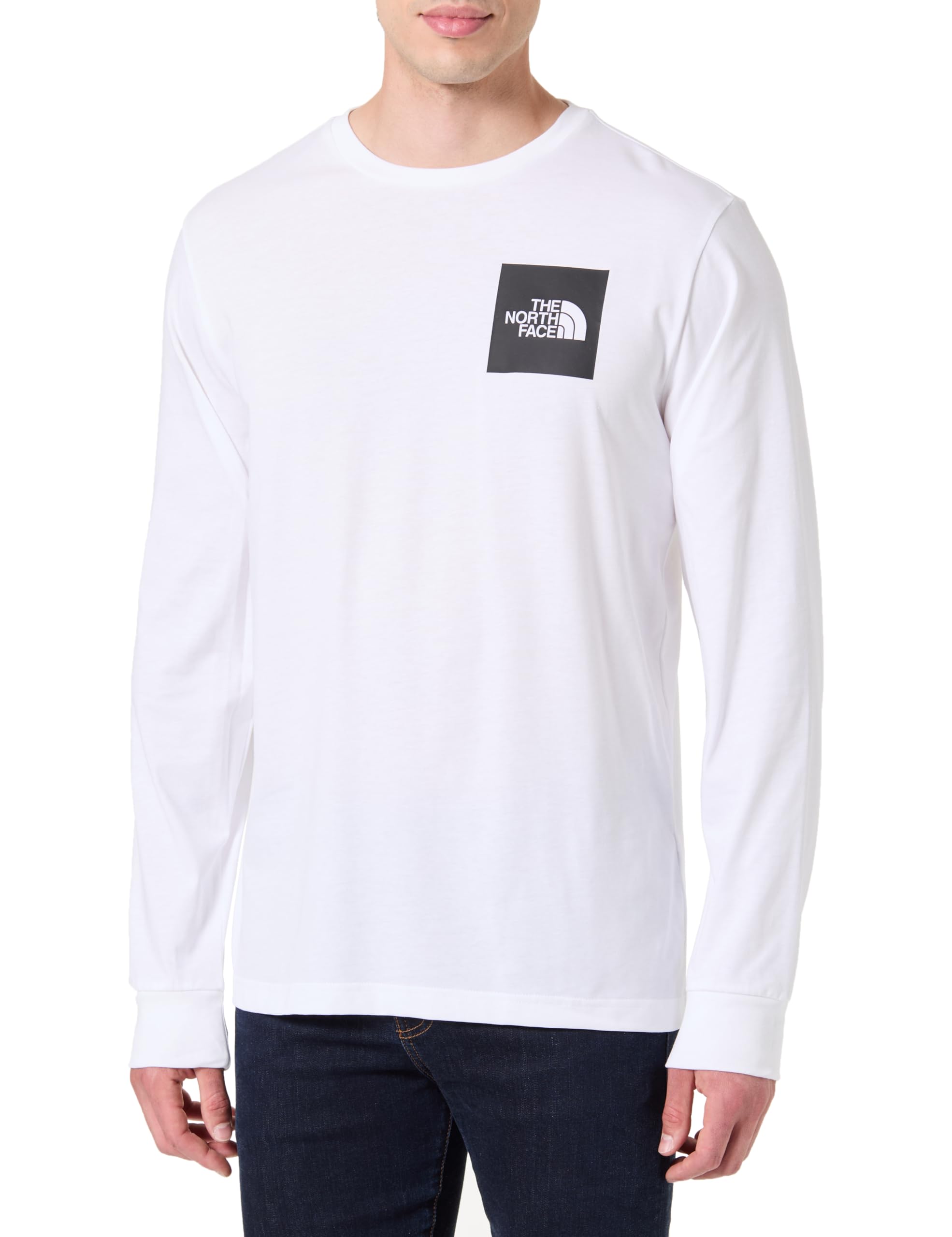 The North Face Men's L/S Fine T-Shirt, TNF White, XS