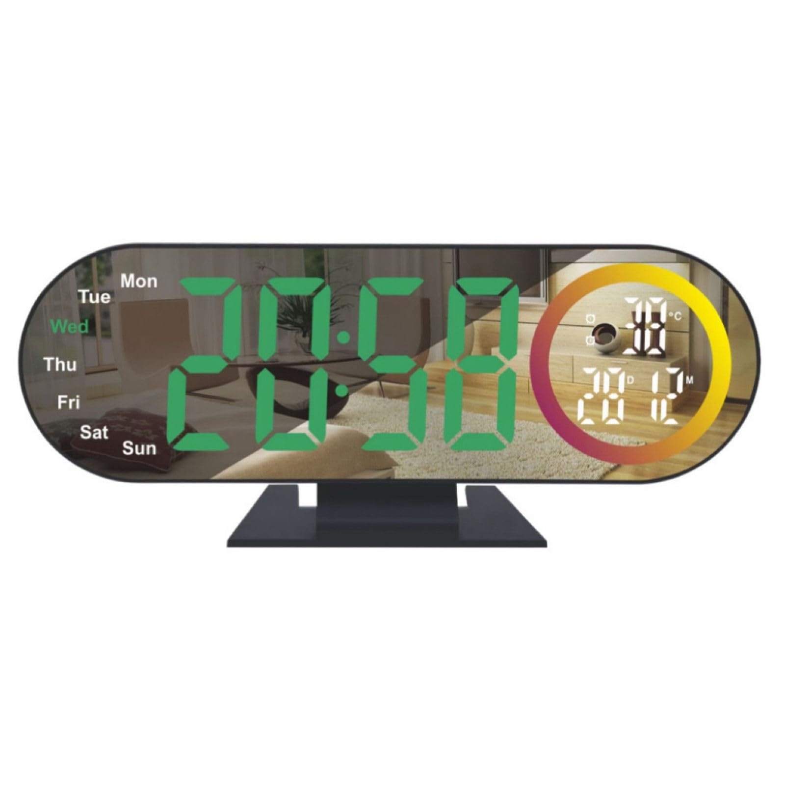 Tfaoys Green Light Digital Projectors Alarm Clocks For Bedroom Usb Led Display Clock With 180° Projection On Ceiling Wall Duals Alarms Duals Loud Alarm Clock