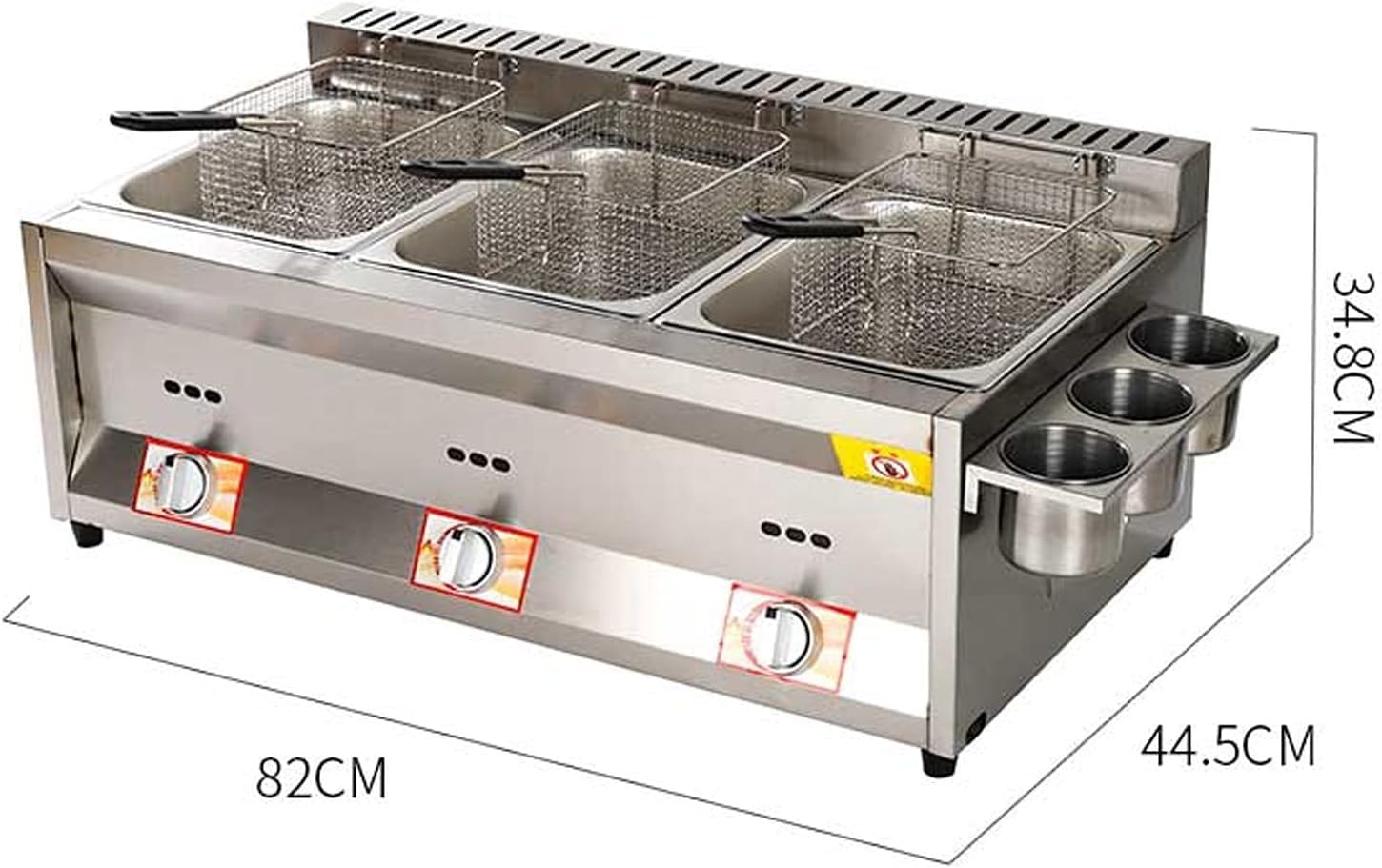 Friggitrice a Gas Commerciale 22L 3 Vasche - da Tavolo in Acciaio Inossidabile con Accensione Elettronica, Energia Risparmiante, Antiscivolo & Facile Pulire per Ristorante, Chiosco & Casa