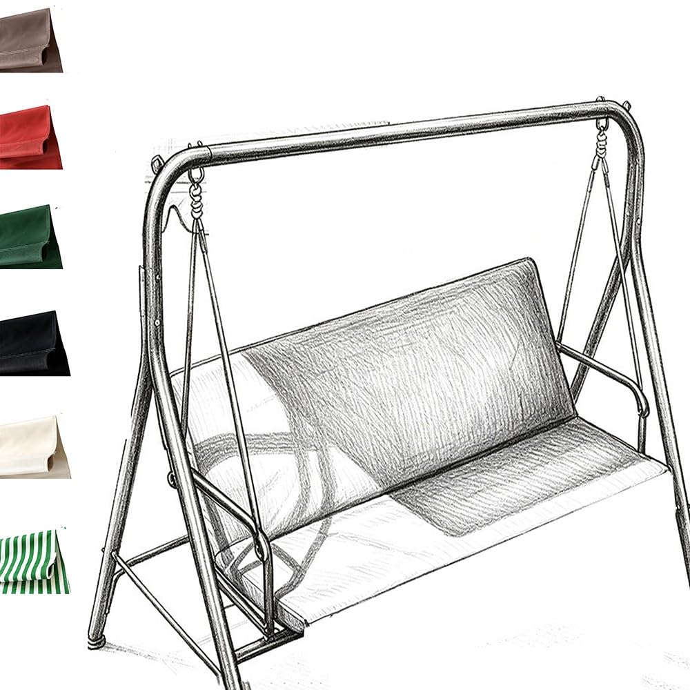ZYXQQJ Patio Swing Cushion Cover, Porch Swing Replacement Fabric Garden Hammock Swing Seat Cover 2/3 Seater Swing Chair Protection Cover(Red,113x47x47cm)