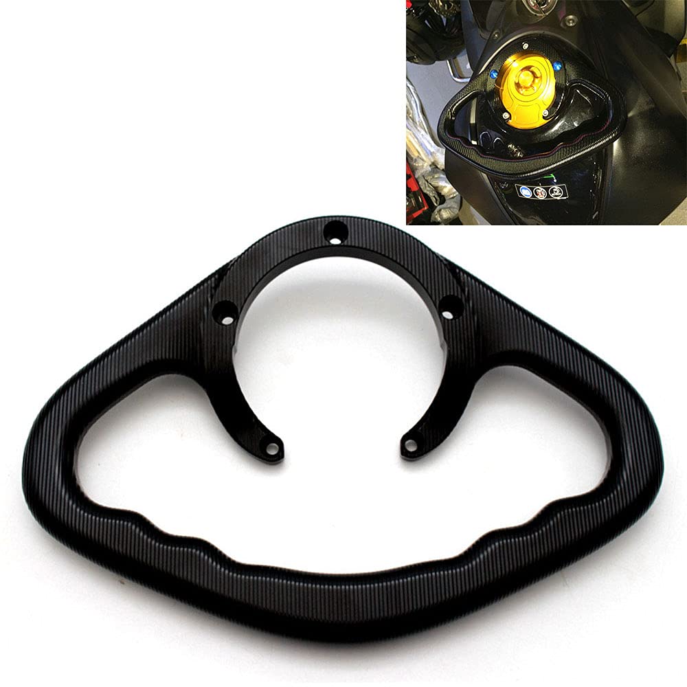 Motorcycle Passenger Hand Grip Grab Handles Child Seat Grip Rail Armrest Rear Gas Tank Bar Handlebar 5 Holes for Yamaha MT07 MT09 Tracer FZ1 FZ6 FZ8 XJ6(Black)