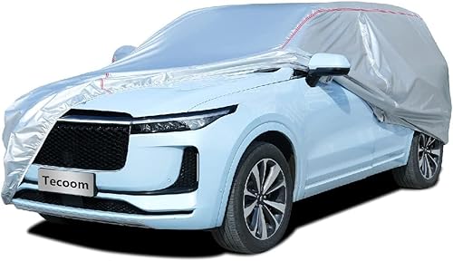 Miniatura 66 de Tecoom Funda para Automóvil Impermeable Todo Clima, Cubierta Completa Exterior Sin Cremallera y Bolsillos para Espejo, Resistente al Viento, Sol