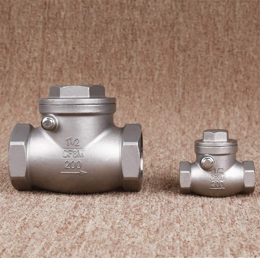 Válvulas de retención Acero Inoxidable 1/2 Pulgada DN15 DN20 DN25 PN16 CF8M Válvula de retención con Rosca Hembra Válvula de retención oscilante de Alta presión 200PSI(DN25)