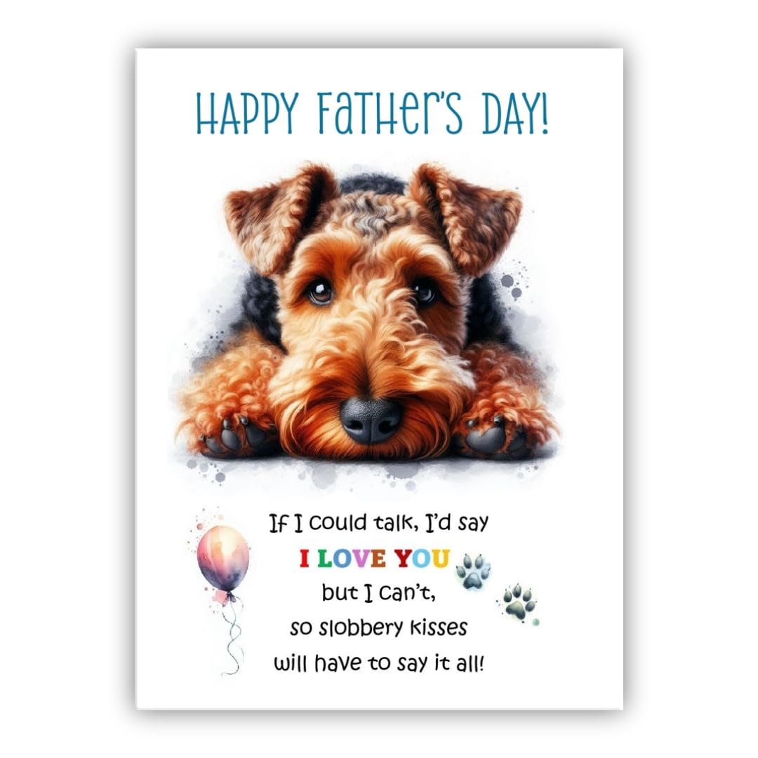 Father's Day Card from the dog. Dog Lovers Card. Fathers Day card from the dog. Differenet breeds. (Welsh Terrier brown)