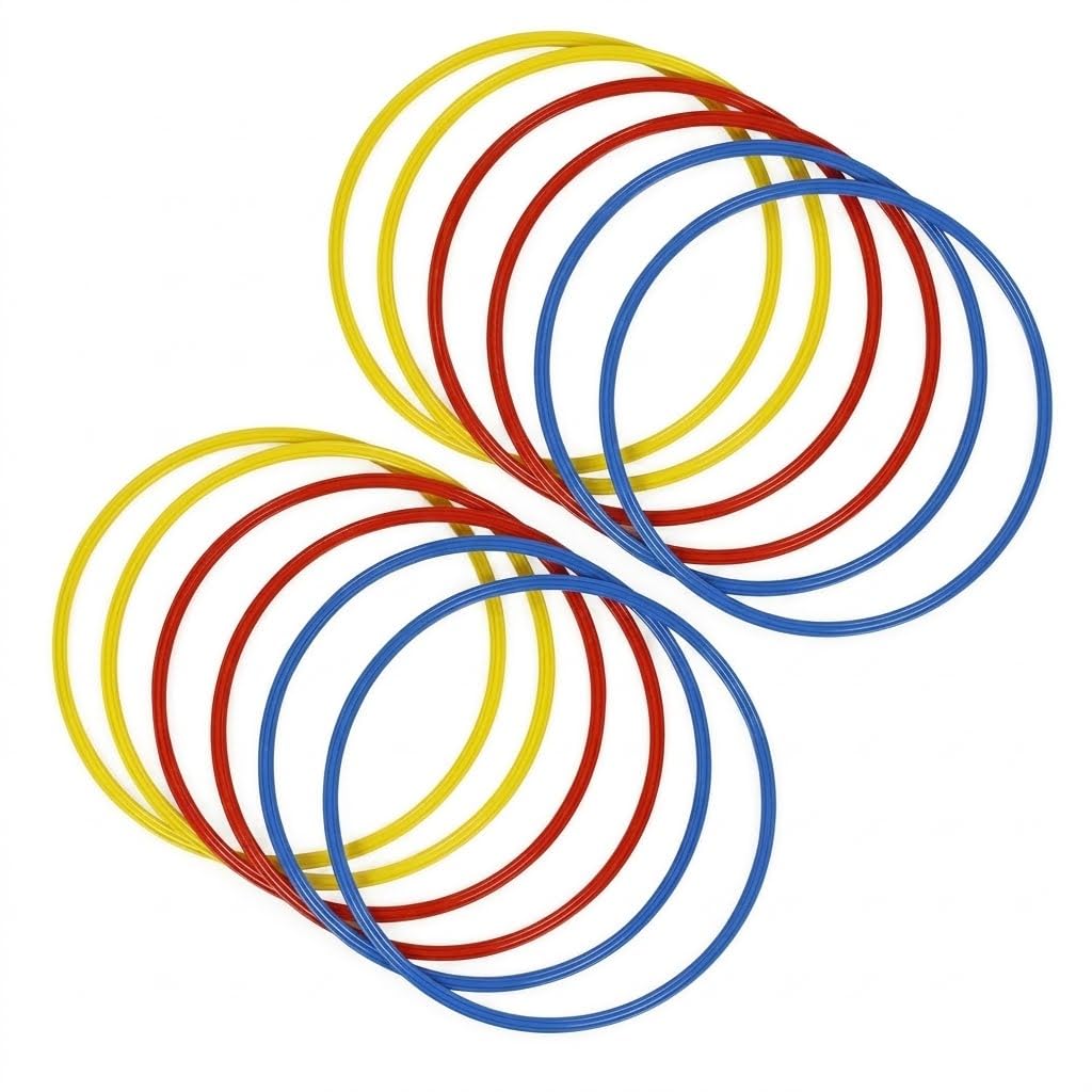 MRT SPORTS Agility and Speed Training Flat Fitness Gymnastic Ring (18 inch, Set of 6 Piece)-picture-11