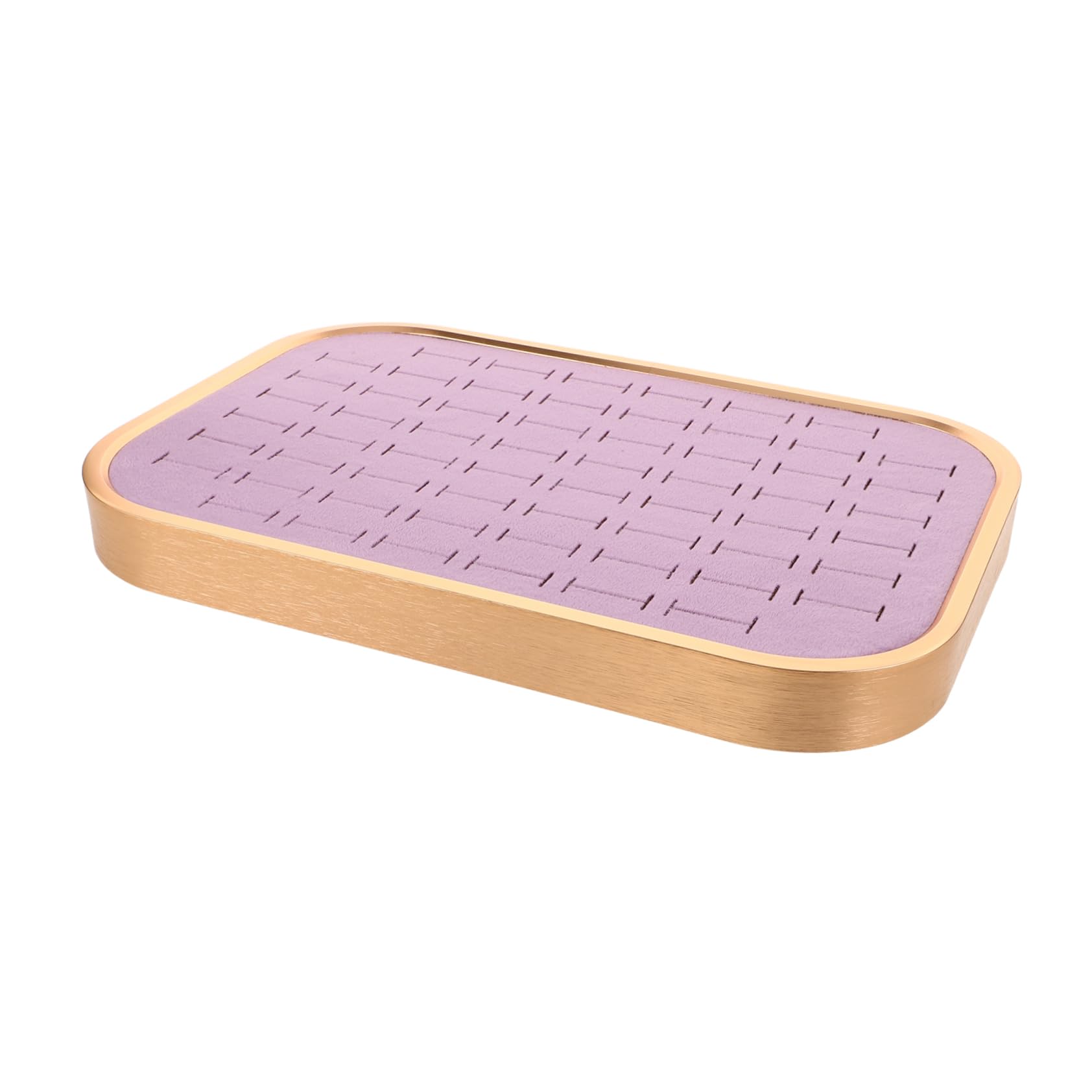 ABOOFAN Bandeja Para Guardar Joyas De Terciopelo Marco Metálico Organizador De Anillos Para Mujer Ranuras Para Almacenamiento De Pendientes Collares y Dijes