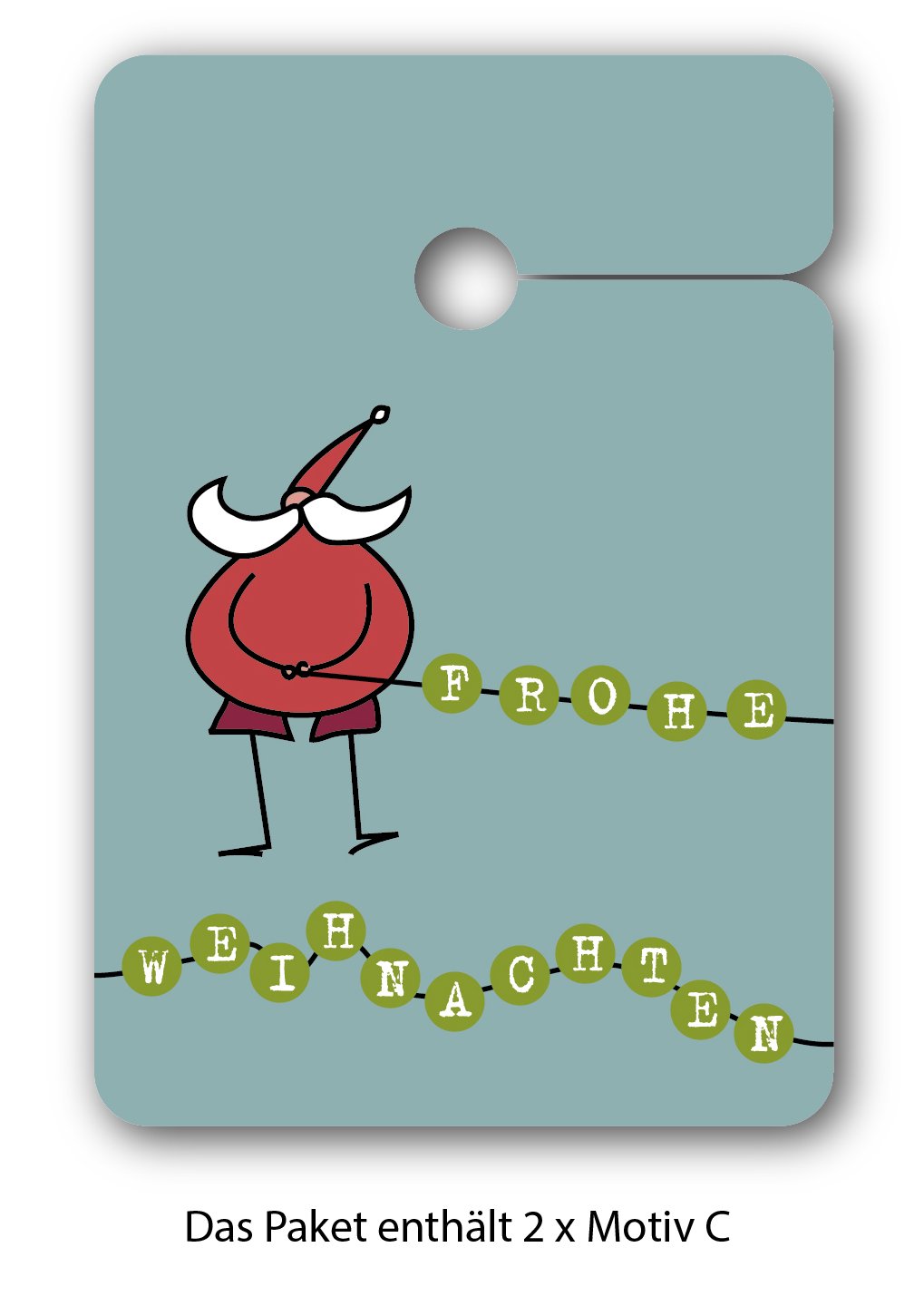 Weihnachts 64 Stück Geschenkanhänger | Papier Anhänger | Geschenkkarten zu Weihnachten mit fröhlichen Weihnachts Motiven: Frohe Weihnachten | Ho, Ho, Ho!