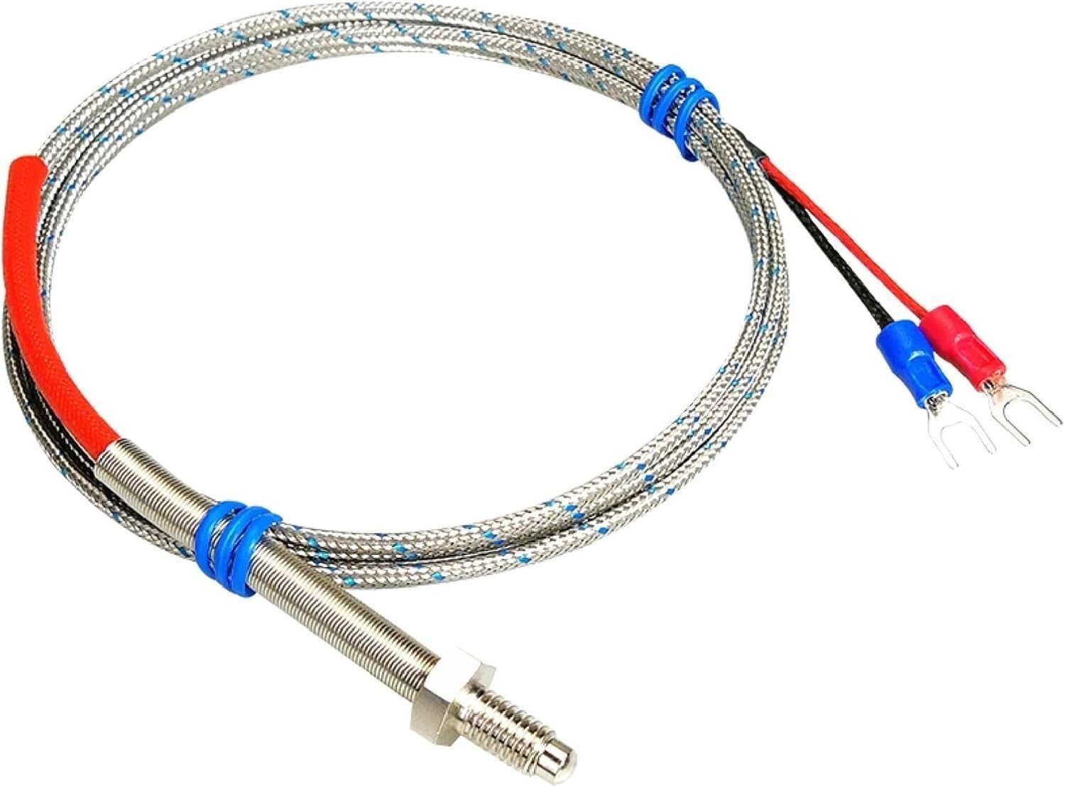 Sensor de Temperatura, termopar roscado M6, Tipo K/E, sonda Sensor, Resorte Acero Inoxidable, precisión Alta(Pt100 5 Meter)