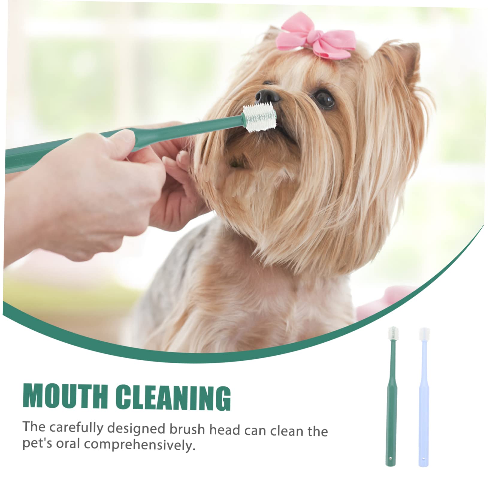SUPVOX Pet Care Double Head Dog Toothbrush Small Dog Toothbrush Oral Cleaning Brush 360-degree Brush