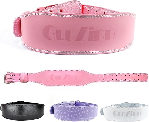 Cinturón de levantamiento de pesas de cuero de 0.354 in para mujeres y hombres con soporte lumbar acolchado de 4 pulgadas para entrenamiento de