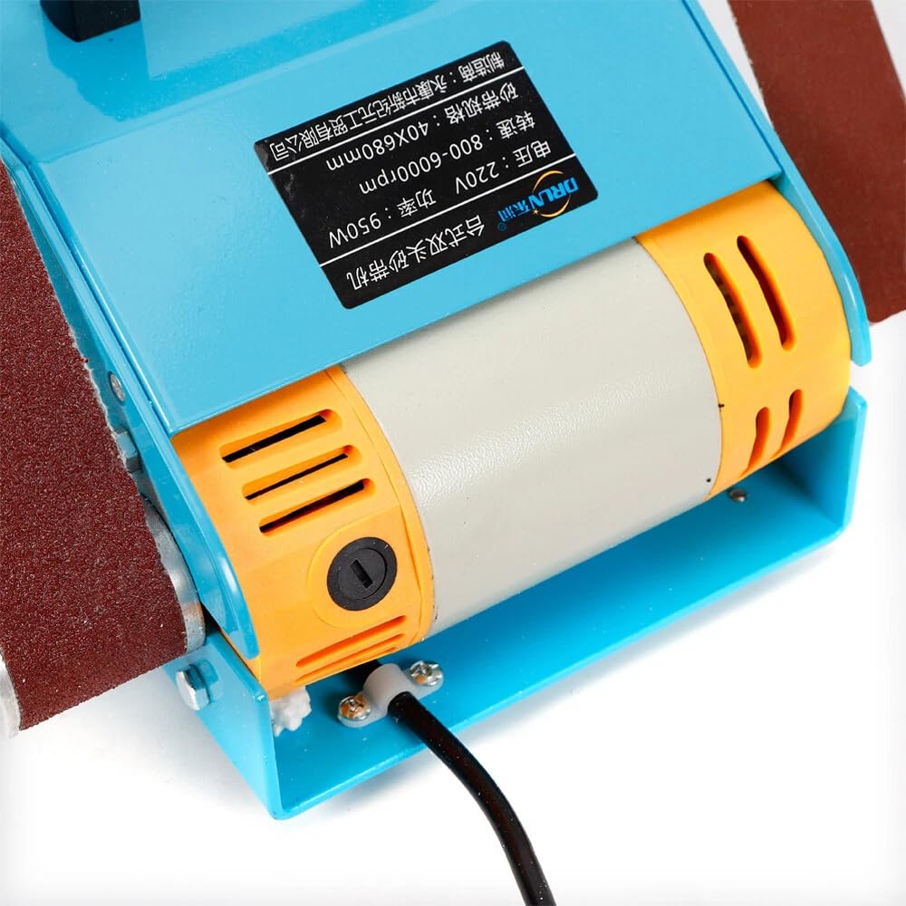 950W 800-6000RPM Electric Belt Sander Double Axis Sanding Disc Sander Abrasisive Belt Grinding Machine Double Shaft Belt Grinder Bench Grinder, para la molienda de madera de metal plástico